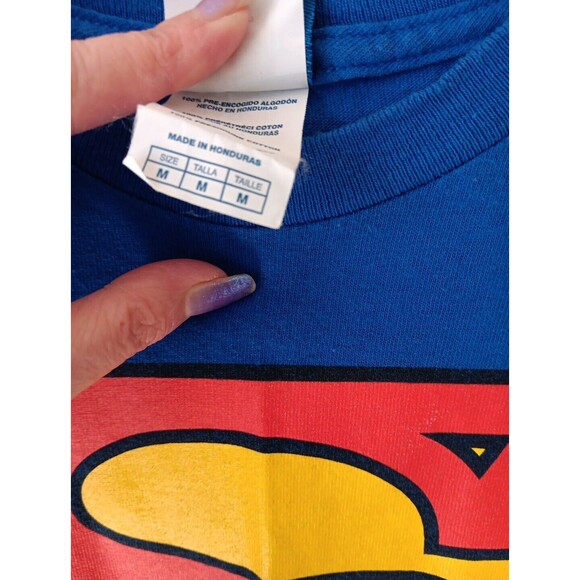 Superman Shirt Men's Medium Blue Short Sleeve Tee Logo DC Comics - Picture 5 of 16